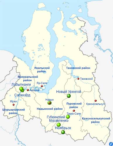Карта: Ямало-Ненецкий автономный округ