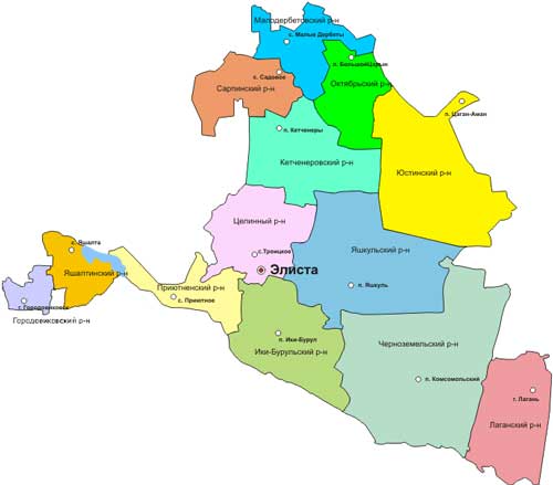 Карта: Республика Калмыкия